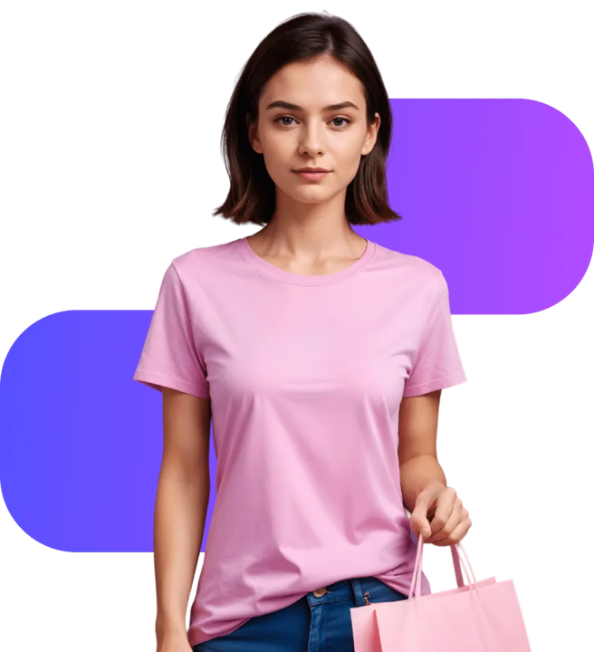 Woman Holding a shopping bag