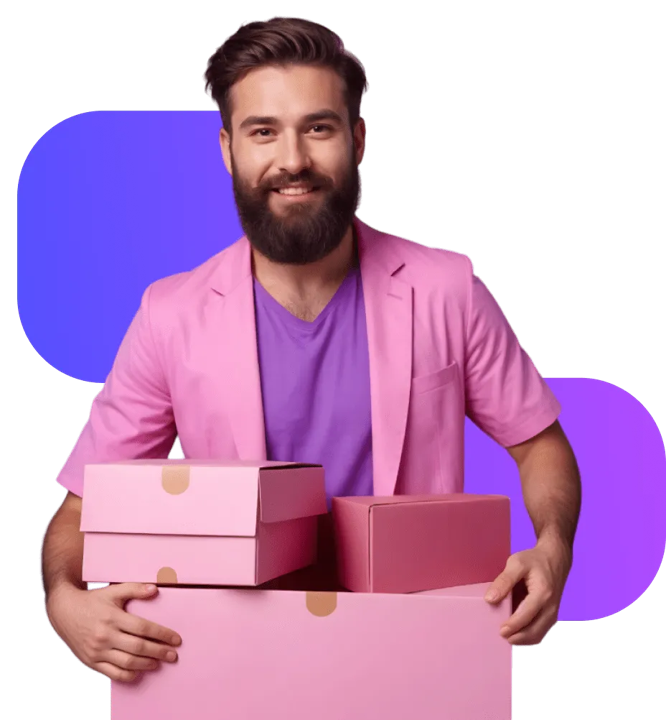 Frequency A man holding several packages