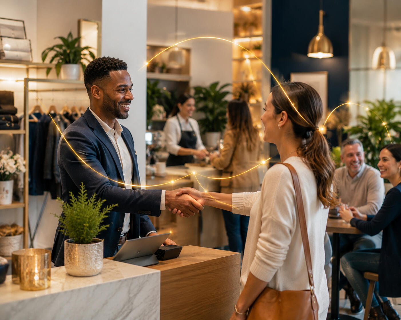 Happy Customer shaking hands