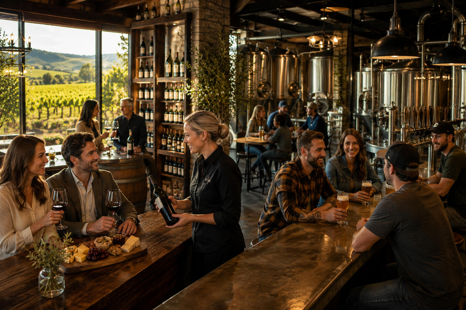 Rustic Winery and Brewery Tasting Room